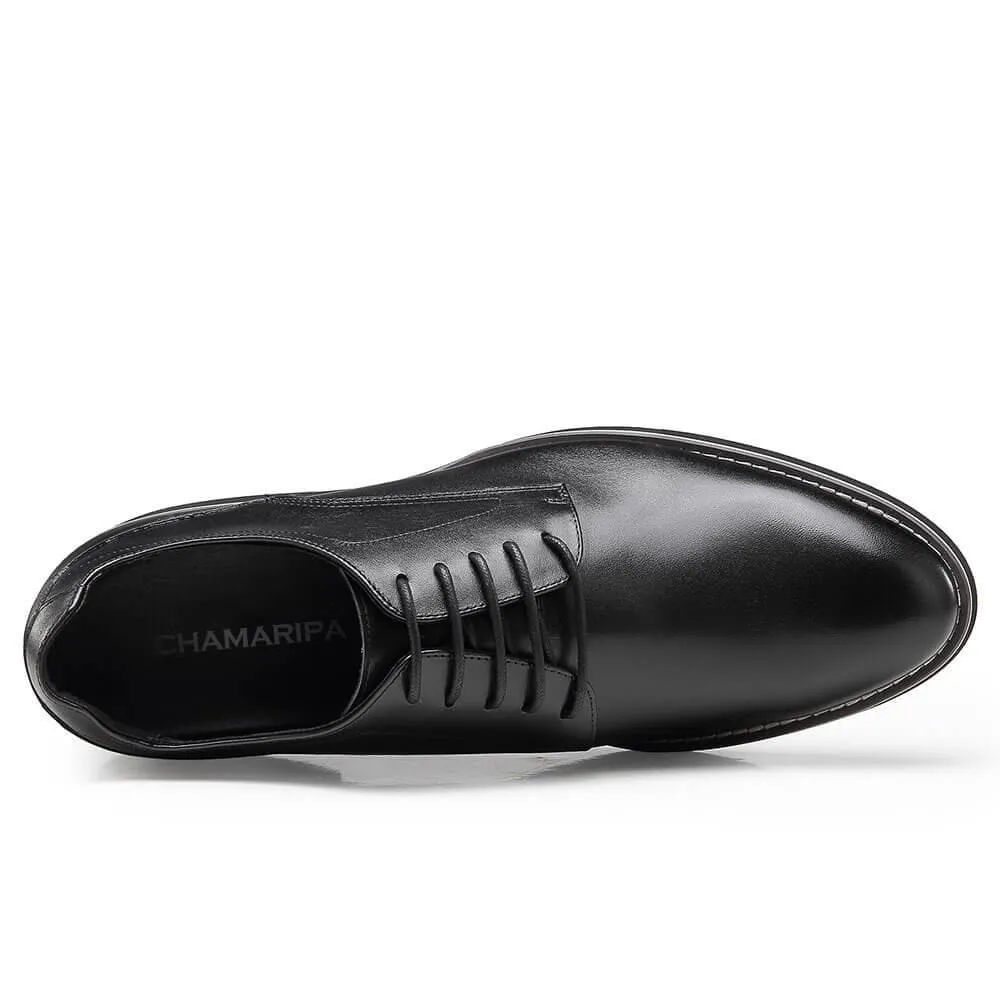 This item only ships to the United States - 5 CM / 1.95 Inches - CMR CHAMARIPA Elevator Derby Shoes For Men Black Leather Derby Make You Taller（复制）