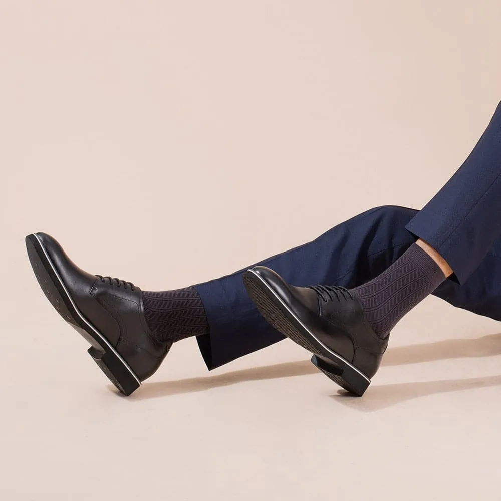 This item only ships to the United States - 5 CM / 1.95 Inches - CMR CHAMARIPA Elevator Derby Shoes For Men Black Leather Derby Make You Taller（复制）
