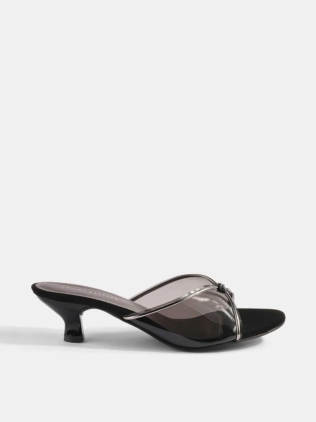 Transparent Kitten Heel Mules