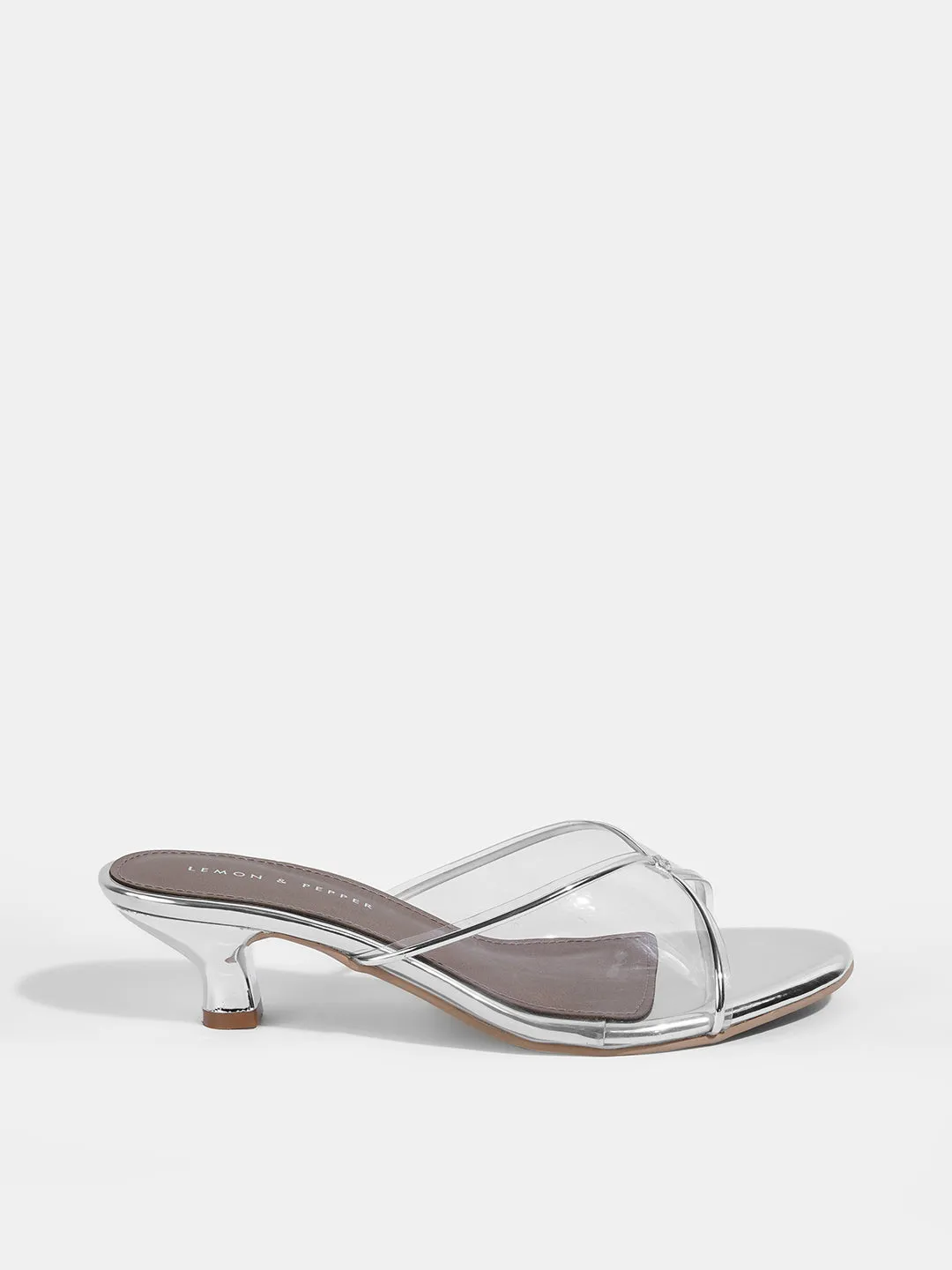 Transparent Kitten Heel Mules
