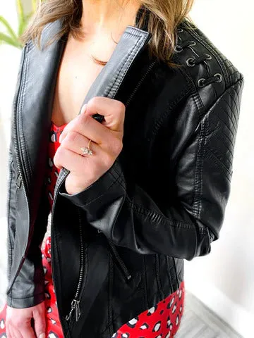 Vegan Leather Biker Jacket