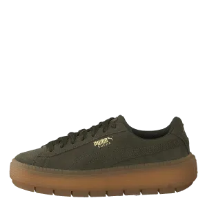 W Suede Platform Trace Green