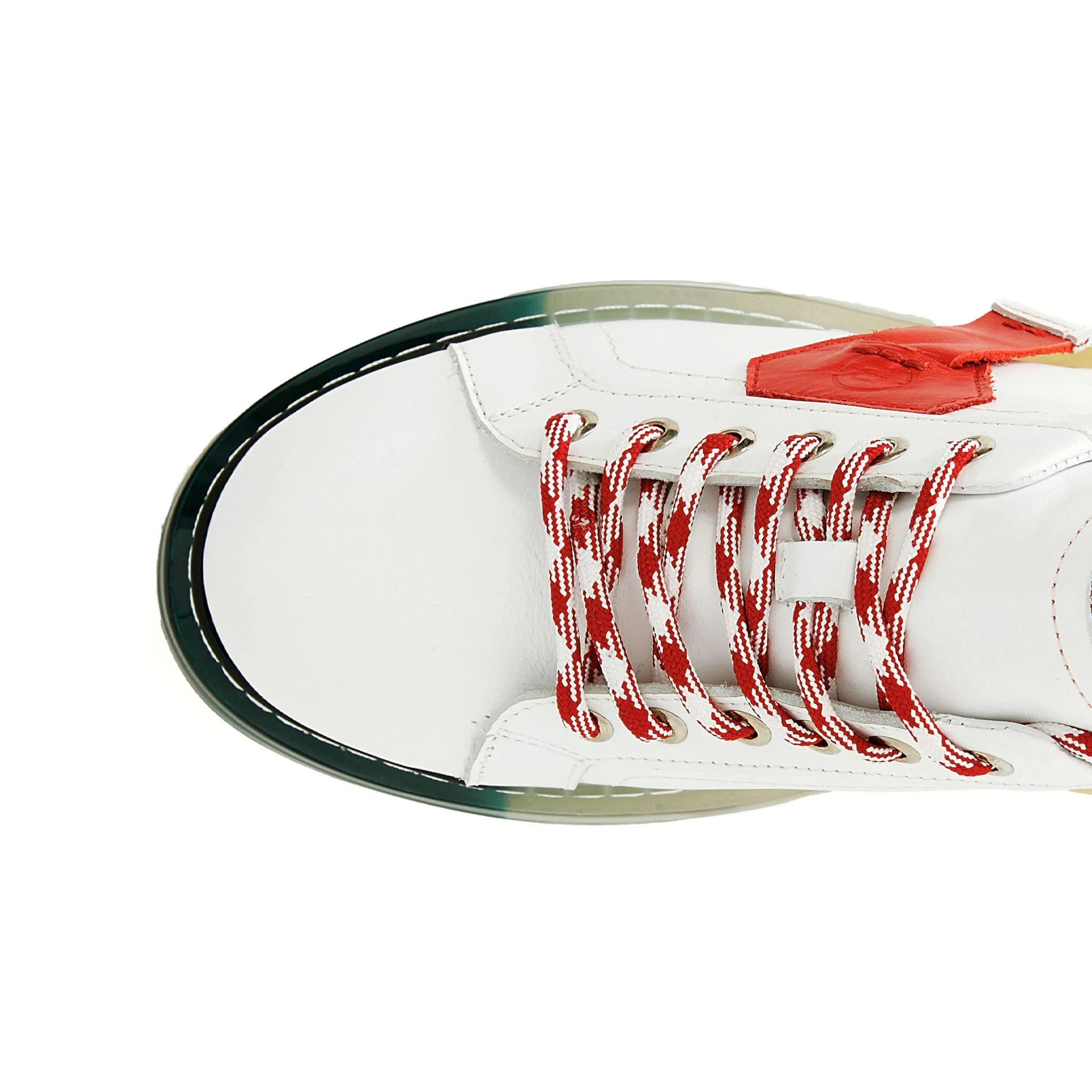 Women's Calf Leather Handmade Sneakers W5017