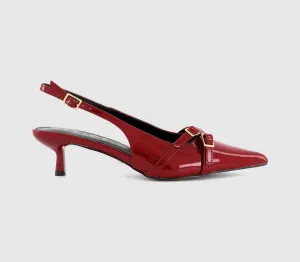 Womens OFFICE Millicent Slingback Kitten Heels Red