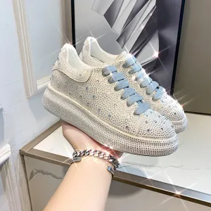 Women's Rhinestone Chunky Bottom Casual Trainers Shoes